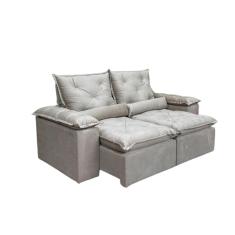 Sofá Retrátil e Reclinável 3 lugares Bege 2 m de largura e 1,60 aberto