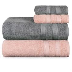 Jogo De Toalhas Fio Penteado Extra Macia 4 Peças - Comfort - Petróleo + Rosê