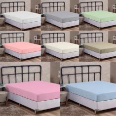 Lençol de Cama Queen com Elástico PREMIUM Cama Box Percal 200 Fios 100