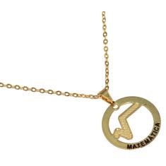 Colar Minha Profissão Matemática Soma Folheado Ouro 18k
