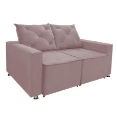 Sofá Retrátil E Reclinável 2 Lugares Bariloche Veludo Rosê Speciale Home Rose