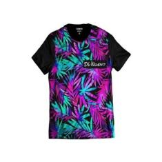 Camiseta Havaiana Folhas Coloridas Verão Tropical Di Nuevo-Masculino