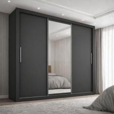 Guarda-Roupa Casal com Espelho 3 Portas 4 Gavetas 185,5cm Viena Yescas