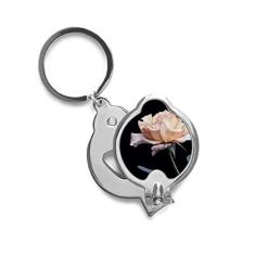 Cortador de unhas de dedo rosa branco lindas flores Tesoura Cortador de aço inoxidável