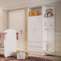 Guarda Roupa de Bebê 2 Portas 2 Gavetas com Cantoneira Baby Móveis Percasa