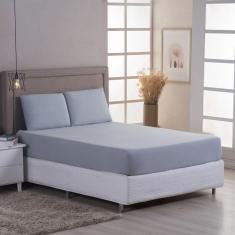 Jogo de Lençol Solteiro 2 peças 100% Algodão Malha Penteada