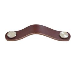 Estilo puxadores de móveis de cozinha armário puxa armário armário maçanetas de gaveta de couro prata, brown96mm, 304 prata