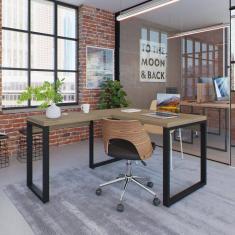 Escrivaninha em L Yon Operacional 120x70x75 Vermont/Preto