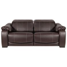 Sofá Elétrico Reclinável e Retrátil 2 Lugares Affection Couro Marrom G
