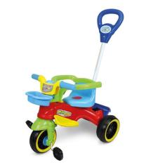 Triciclo Infantil de Passeio ou Pedal Maral Play Trike, Vermelho e Azu