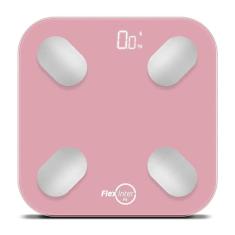 Balança Digital Smart Corporal Bioimpedância FlexInter 180kg Rosa App Android e ios