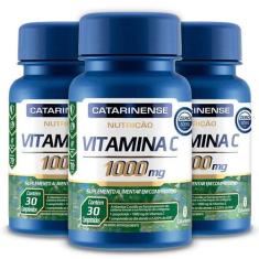 Kit 3 Vitamina C 1000Mg Catarinense Pharma 30 Cápsulas
