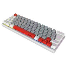 Teclado Mecânico Gamer Pcyes Kuromori 60% White Ghost Switch Blue Led Rainbow - Ptkmwg60bl