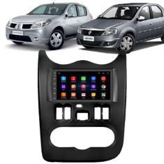 Kit Multimidia Android Sandero 07 08 09 10 11 7 Pol GPS Rádio BT - E-D