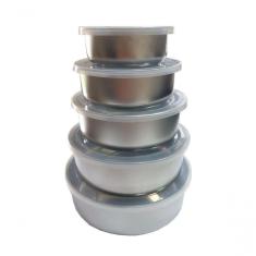 Jogo Conjunto De Potes Herméticos Inox 5 Peças Steel Ware