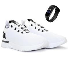 Tênis Masculino Academia Caminhada Treino Malhar BF Shoes + Relógio Digital-Masculino