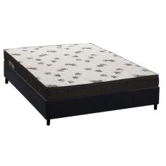 Cama Box Casal: Colchão Espuma D45 Ortobom Light Saúde Ortopilow + Bas