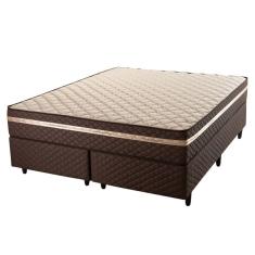 Cama Box Queen Molas Ensacadas com Base Sommier 158x198x64cm Fenix Special Hellen Colchões Marrom