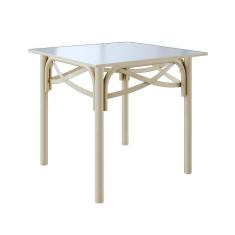 Mesa De Jantar Katrina Off White Quadrada Tampo De Madeira 90 Cm Asturias - Cor: Branco