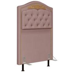 Cabeceira Cama Box Solteiro 90cm Imperial Veludo J02 Rosê - Mpozenato,