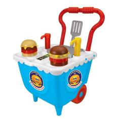 Carrinho De Hambúrguer Fast Food Infantil - Tilin Brinquedos, Azul