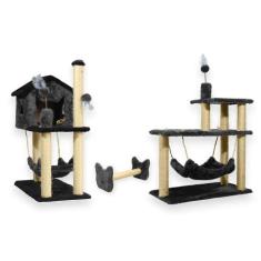 Casa Para Gatos Com Dois Andares Rede Plataforma 3 Andares Com Brinque