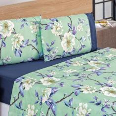 Jogo de lençol Casal 4pç estampado matelado 200 fios - SAFIRA ENXOVAIS
