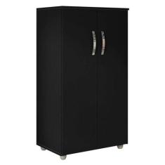 Armário Multiuso Rosana Preto Fosco - Ajl - AJL MÓVEIS