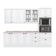 Cozinha Modulada Henn Americana 7 Peças (2Aéreos+2Balcões+1Paneleiro+2Complementos) C5P49 Branco-Henn