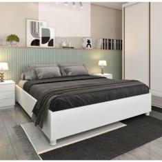 Cama Box Casal Queen Mônaco - Tcil Móveis - Neve