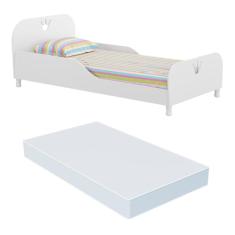 Mini Cama Realeza com colchão 150cmx70cm 100% Mdf Multimóveis Branca