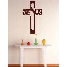 Adesivo Decorativo De Parede Crucifixo com Jesus para sala carro quart