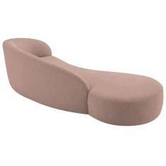 Divã Recamier Orgânico França 200cm Lado Esquerdo Linho - Amarena Moveis Cor Rosê