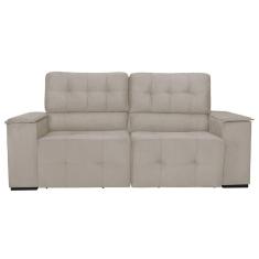 Sofá Cama Retrátil Sala Vicenza 175cm Linho Cor Bege