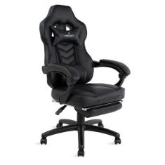 Cadeira Gamer Preto Healer Alien Reclinável Giratória com apoio de pés