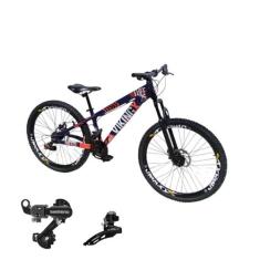 Bicicleta Aro 26 Vikingx Tuff 25 Aluminio 21v Cambio Shimano Traseiro 
