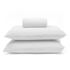 Jogo De Cama Buettner King Malha 100% Algodao Basic Liso 3 Peças Branco
