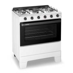Fogão a Gás 5 Bocas Ideal Pop Branco Mesa Inox F5ISB - Esmaltec