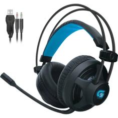 Headset Gamer Com Fio Fortrek PRO H2, LED Azul, Preto