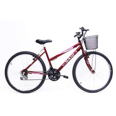 Bicicleta Aro 26 Feminina Mono Saidx Sem Marcha Com Cesta (Vermelha)