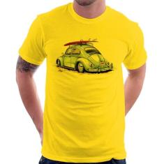 Camiseta Fusca Vintage - Foca na Moda, Amarelo, GG