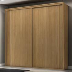 Guarda Roupa Casal 2 Portas MDF Ripado 2,07 m Imperium Belmax, Freijó