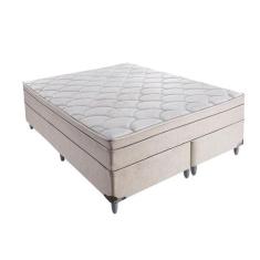 Cama Box Queen Áquila com Colchão Queen Molas Verticóil Bege - Modern