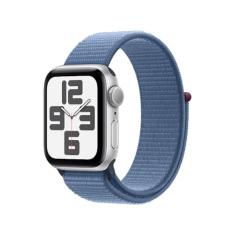 Apple Watch SE GPS • Caixa prateada de alumínio – 40 mm • Pulseira loop esportiva azul-inverno