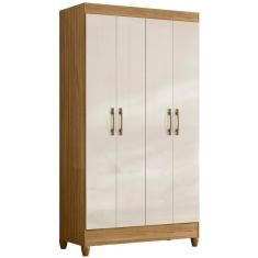Guarda Roupa Solteiro 4 Portas 0390 Freijo Off White Moval Freijo Off White