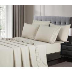 Jogo de Cama casal Queen 4 Peças. Toque Acetinado Super Macio Com Rend