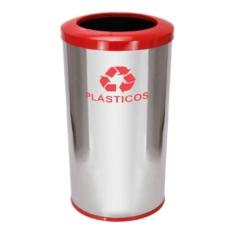 Lixeira Em Aço Inox Com Aro Pintado 22L