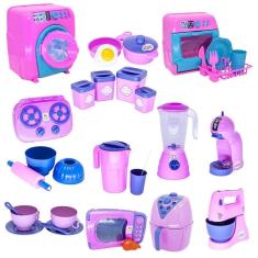 Kit cozinha infantil eletro fogão xícara forma panela 33pç