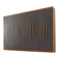 Guarda Roupa Casal Hera MDF 8 Portas e 4 Gavetas Rufato, Imbuia com Gr