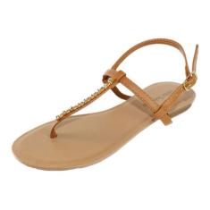 Rasteira Luiza Sobreira Caramelo Strass Mod. 2040, 35